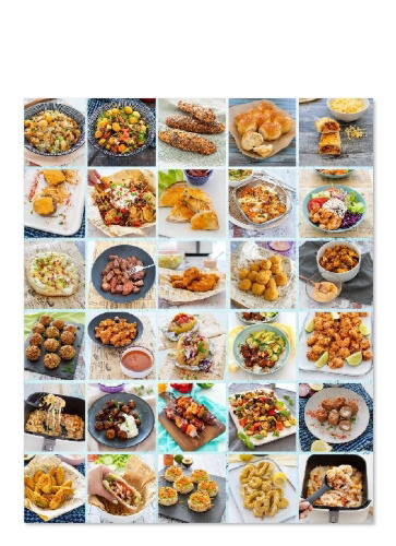 Buchcover und Innenansicht für das Buch: Rezepte für den AIRFRYER
