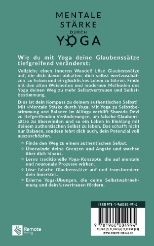 Buchcover und Innenansicht für das Buch: Mentale Stärke durch Yoga