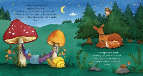 Buchcover und Innenansicht für das Buch: Meine ersten Gutenachtgebete