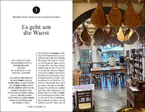 Buchcover und Innenansicht für das Buch: Toskana Reiseführer LIEBLINGSORTE