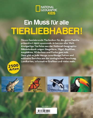 Buchcover und Innenansicht für das Buch: Animal Encyclopedia - 2500 Animals with Photos, Maps, and More!