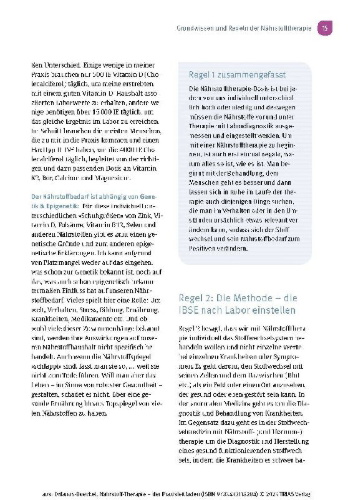Buchcover und Innenansicht für das Buch: Nährstoff-Therapie - Der Praxisleitfaden
