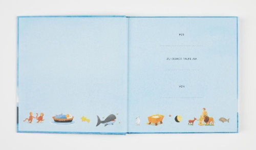 Buchcover und Innenansicht für das Buch: Dein kleiner Begleiter: Meine bunte Taufbibel