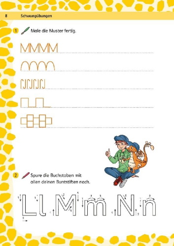 Buchcover und Innenansicht für das Buch: Team Drachenstark: Das große Trainingsbuch Deutsch 1. Klasse