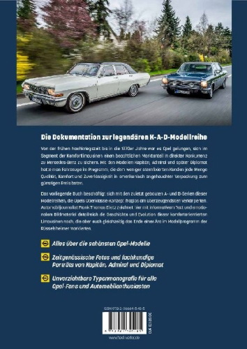 Buchcover und Innenansicht für das Buch: Opel Kapitän, Admiral, Diplomat A & B - Die großen Drei aus Rüsselsheim
