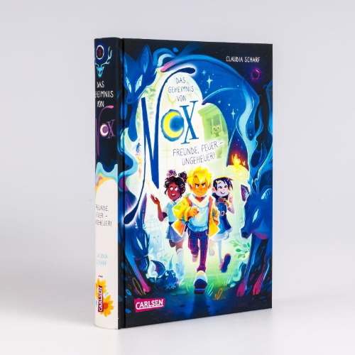 Buchcover und Innenansicht für das Buch: Das Geheimnis von Nox 3: Freunde, Feuer - Ungeheuer!
