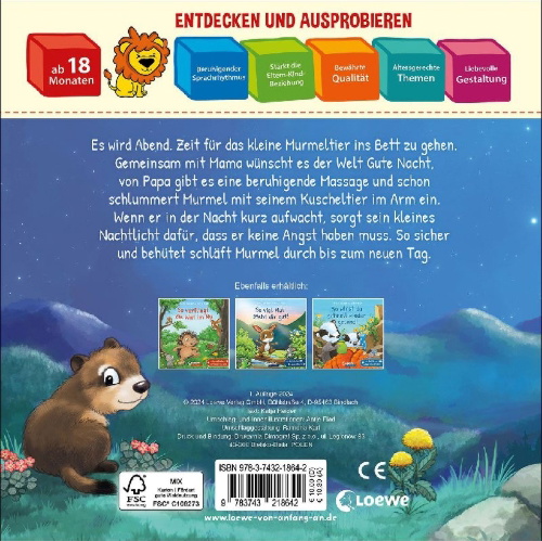 Buchcover und Innenansicht für das Buch: Wenn müde Murmel schlafen gehen