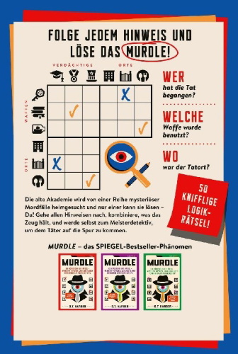 Buchcover und Innenansicht für das Buch: MURDLE: THE SCHOOL OF MYSTERY