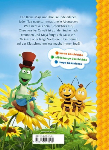 Buchcover und Innenansicht für das Buch: Die Biene Maja - Die schönsten Minuten-Geschichten