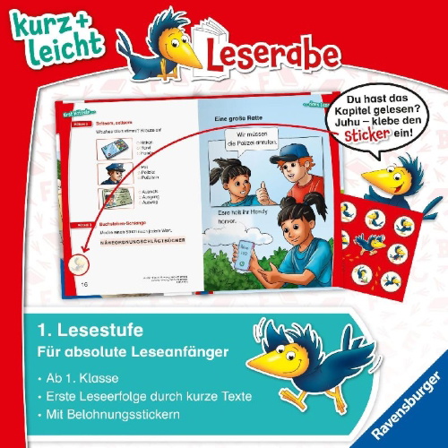 Buchcover und Innenansicht für das Buch: Leserabe 1. Lesestufe Kurz und leicht - Diebe im Park - Eine Polizei-Geschichte