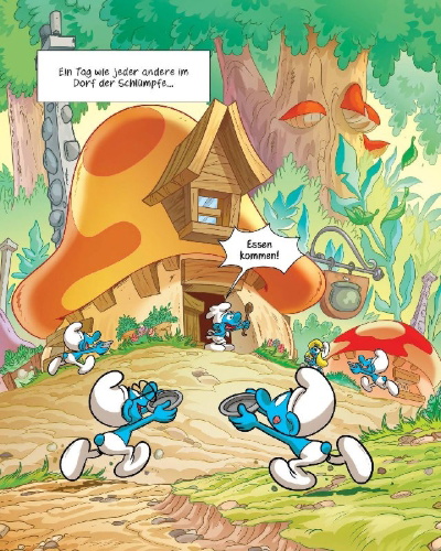 Buchcover und Innenansicht für das Buch: Grandir avec les Schtroumpfs 11