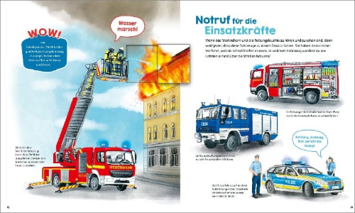 Buchcover und Innenansicht für das Buch: WAS IST WAS Junior Viele große Fahrzeuge