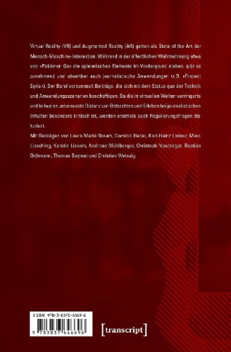 Buchcover und Innenansicht für das Buch: Immersiver Journalismus