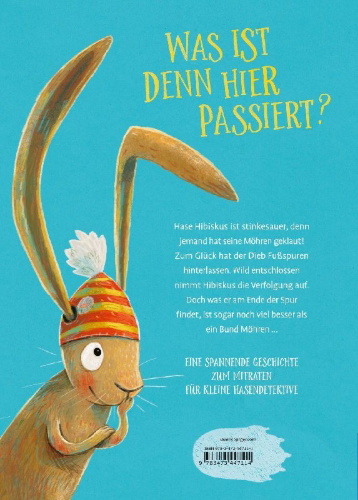 Buchcover und Innenansicht für das Buch: Hase Hibiskus und der Möhrenklau