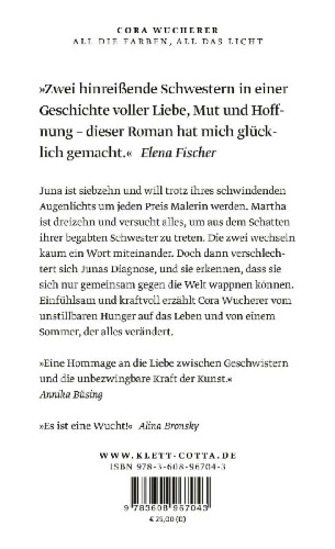 Buchcover und Innenansicht für das Buch: All die Farben, all das Licht