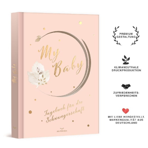 Buchcover und Innenansicht für das Buch: My Baby - Tagebuch für die Schwangerschaft