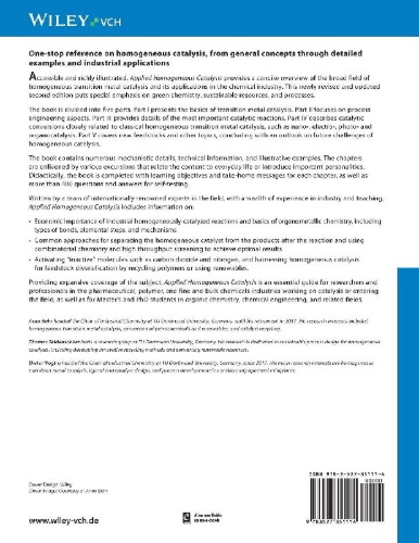 Buchcover und Innenansicht für das Buch: Applied Homogeneous Catalysis
