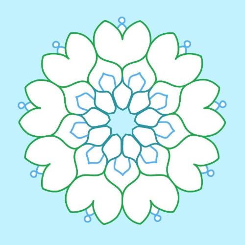 Buchcover und Innenansicht für das Buch: Mein erstes Mandala-Malbuch Frühling