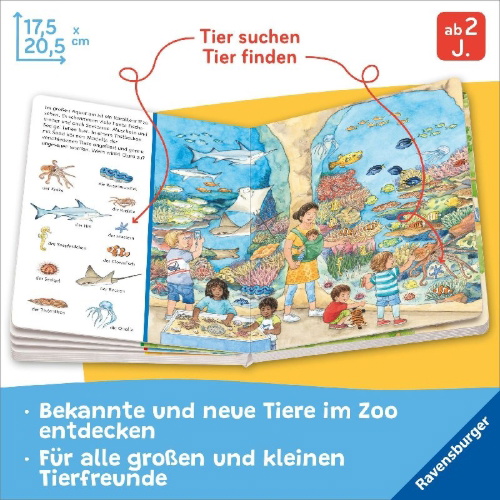 Buchcover und Innenansicht für das Buch: Sachen suchen: Besuch im Zoo