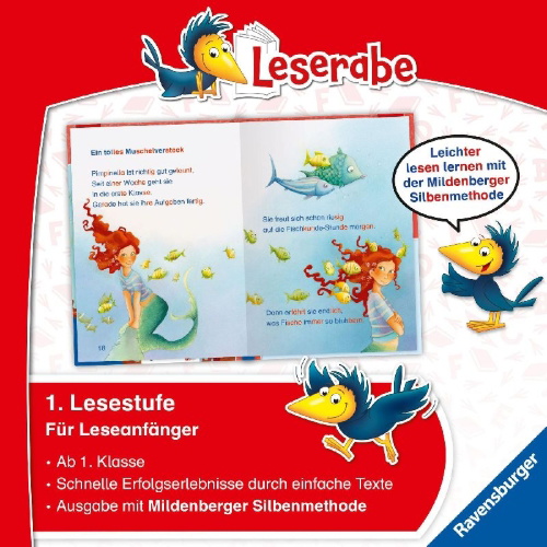 Buchcover und Innenansicht für das Buch: Leserabe Sonderausgaben - Geschichten von Meermädchen - Silbe für Silbe lesen lernen
