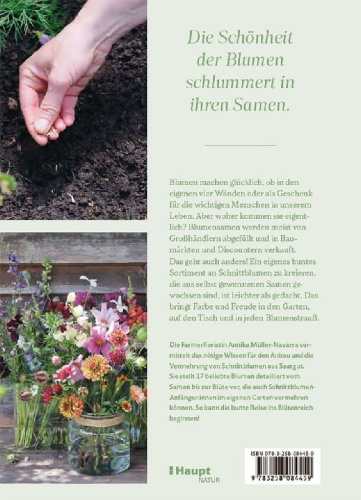 Buchcover und Innenansicht für das Buch: Blütenreich - Schnittblumen mit Herz und Hand vermehren