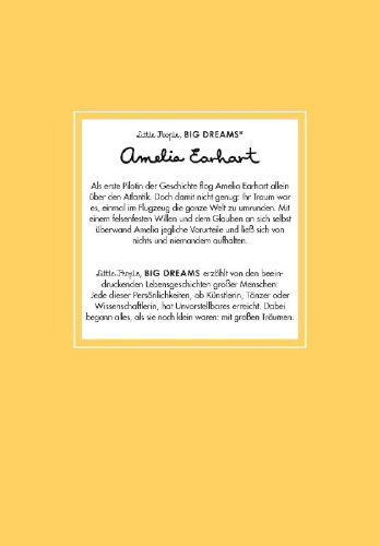 Buchcover und Innenansicht für das Buch: Pequeña y grande: Amelie Earhart