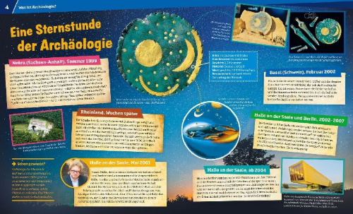 Buchcover und Innenansicht für das Buch: WAS IST WAS Band 141 Archäologie. Schätze der Vergangenheit