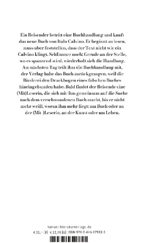 Buchcover und Innenansicht für das Buch: Wenn ein Reisender in einer Winternacht