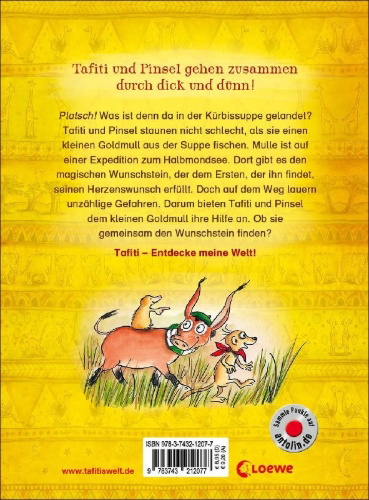 Buchcover und Innenansicht für das Buch: Tafiti und die Expedition zum Halbmondsee (Band 18)
