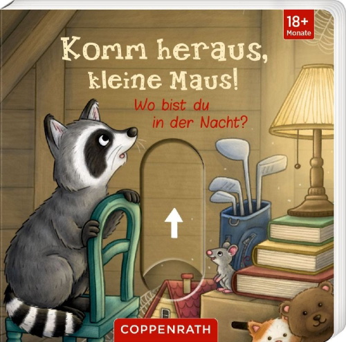 Buchcover und Innenansicht für das Buch: Komm heraus, kleine Maus!: Wo bist du in der Nacht?