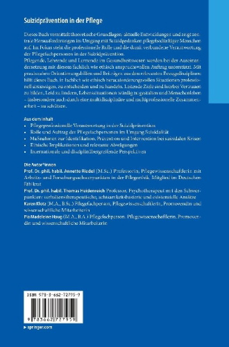 Buchcover und Innenansicht für das Buch: Suizidprävention in der Pflege