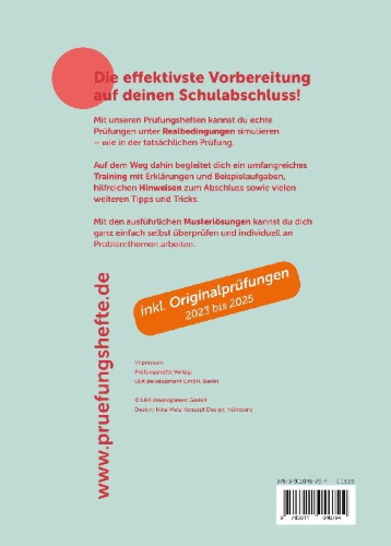 Buchcover und Innenansicht für das Buch: Prüfungsheft & Training - 2026 Deutsch MSA und eBBR - Berlin und Brandenburg - Original-Prüfungen und Lösungen