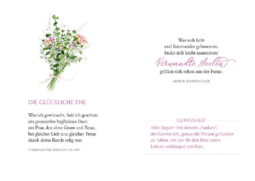 Buchcover und Innenansicht für das Buch: Alles Liebe zur Hochzeit