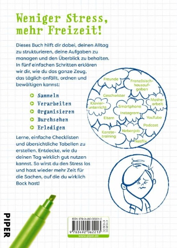 Buchcover und Innenansicht für das Buch: Getting Things Done for Teens: Take Control of Your Life in a Distracting World