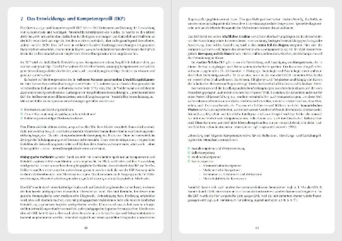 Buchcover und Innenansicht für das Buch: Das individuelle Entwicklungs- und Kompetenzprofil (EKP) für Kinder von 0-3 Jahren. Manual