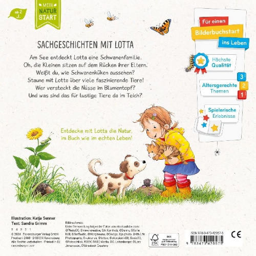 Buchcover und Innenansicht für das Buch: Lotta liebt die Tiere