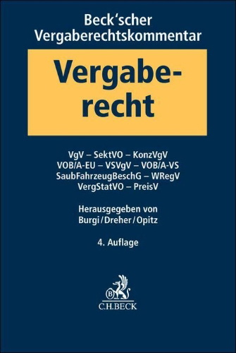 Buchcover und Innenansicht für das Buch: Beck'scher Vergaberechtskommentar  Band 2: VgV, SektVO, KonzVgV, VOB/A-EU, VSVgV, VOB/A-VS, SaubFahrzeugBeschG, WRegV, VergStatVO, PreisV