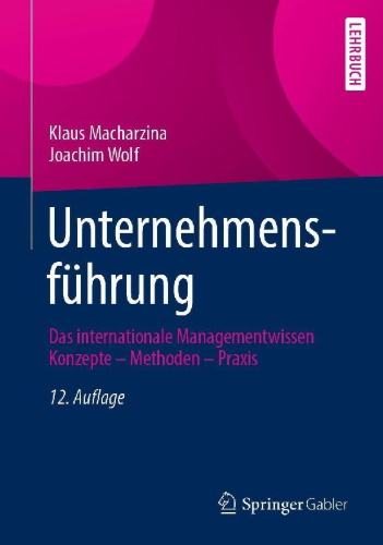 Buchcover und Innenansicht für das Buch: Unternehmensführung