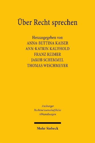 Buchcover und Innenansicht für das Buch: Über Recht sprechen