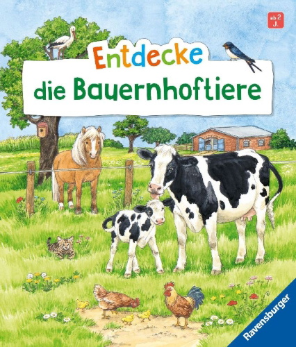 Buchcover und Innenansicht für das Buch: Entdecke die Bauernhoftiere