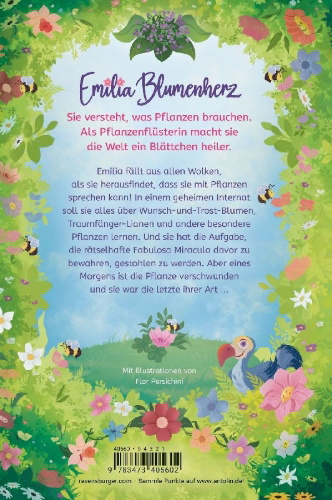 Buchcover und Innenansicht für das Buch: Emilia Blumenherz, Band 1 - Das geheime Pflanzeninternat