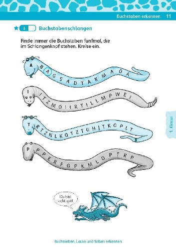 Buchcover und Innenansicht für das Buch: Team Drachenstark: Kurztests Deutsch 1./2. Klasse
