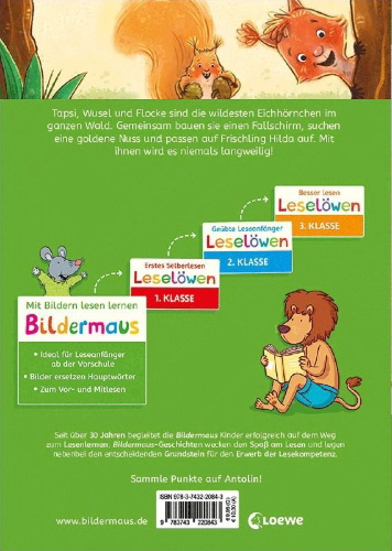 Buchcover und Innenansicht für das Buch: Bildermaus - Geschichten von frechen Eichhörnchen