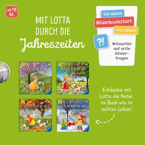Buchcover und Innenansicht für das Buch: Lotta entdeckt die Jahreszeiten