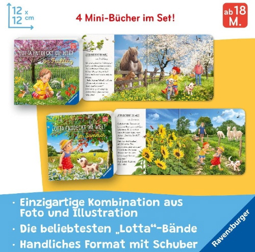Buchcover und Innenansicht für das Buch: Lotta entdeckt die Jahreszeiten