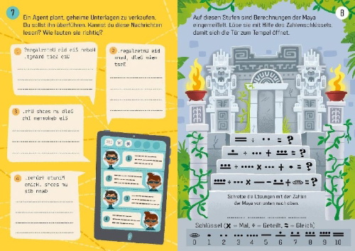 Buchcover und Innenansicht für das Buch: Knobel-Klub: Geheime Codes knacken