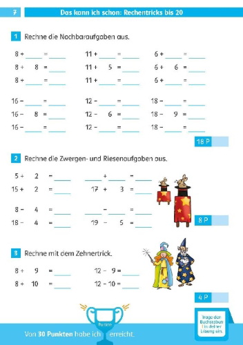 Buchcover und Innenansicht für das Buch: Die Mathe-Helden: Mathe-Testblock So gut bin ich! 2. Klasse