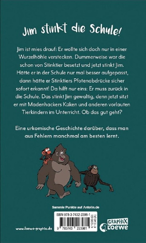 Buchcover und Innenansicht für das Buch: Grumpy Monkey - School stinks