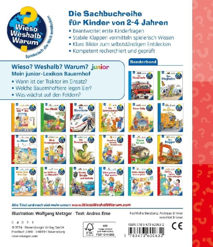 Buchcover und Innenansicht für das Buch: Wieso? Weshalb? Warum? Sonderband - Mein junior-Lexikon: Bauernhof.