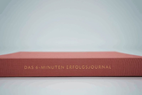 Buchcover und Innenansicht für das Buch: Das 6-Minuten-Erfolgsjournal (mittelblau)